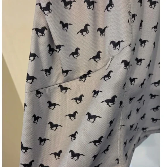 Kerrits Riding Top Equestrian AOP 1/4 Zip Short Sleeve Shirt Womens XL Vented - Picture 3 of 6